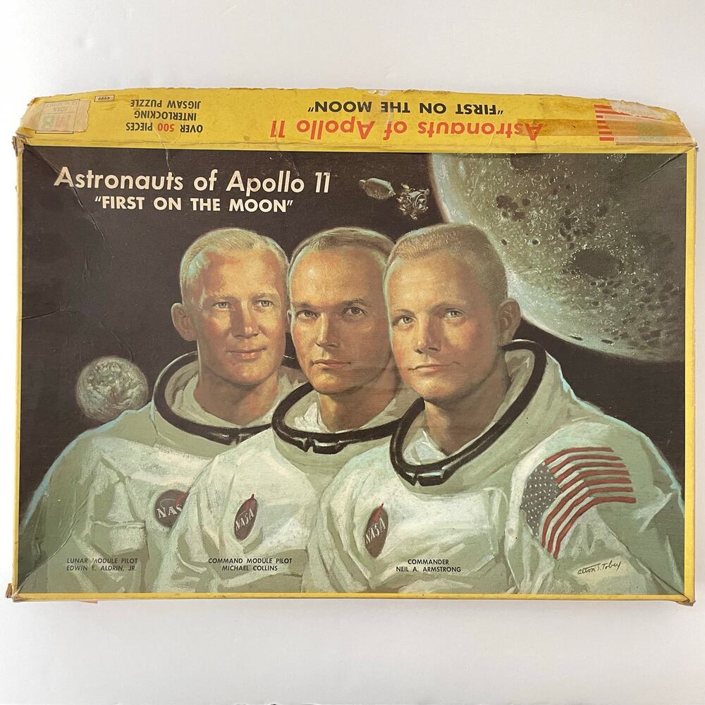 Vintage 1969 Astronauts of Apollo 11 Puzzle 500 piece Milton Bradley MCM